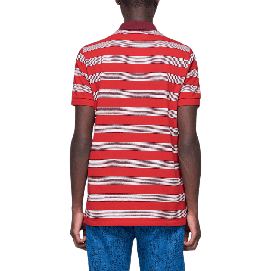 Piqué Polo Striped Shirt Red - Bild 3