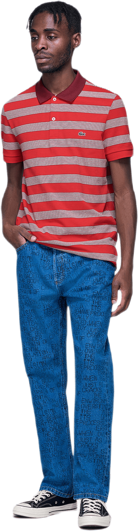 Piqué Polo Striped Shirt Red - Bild 4