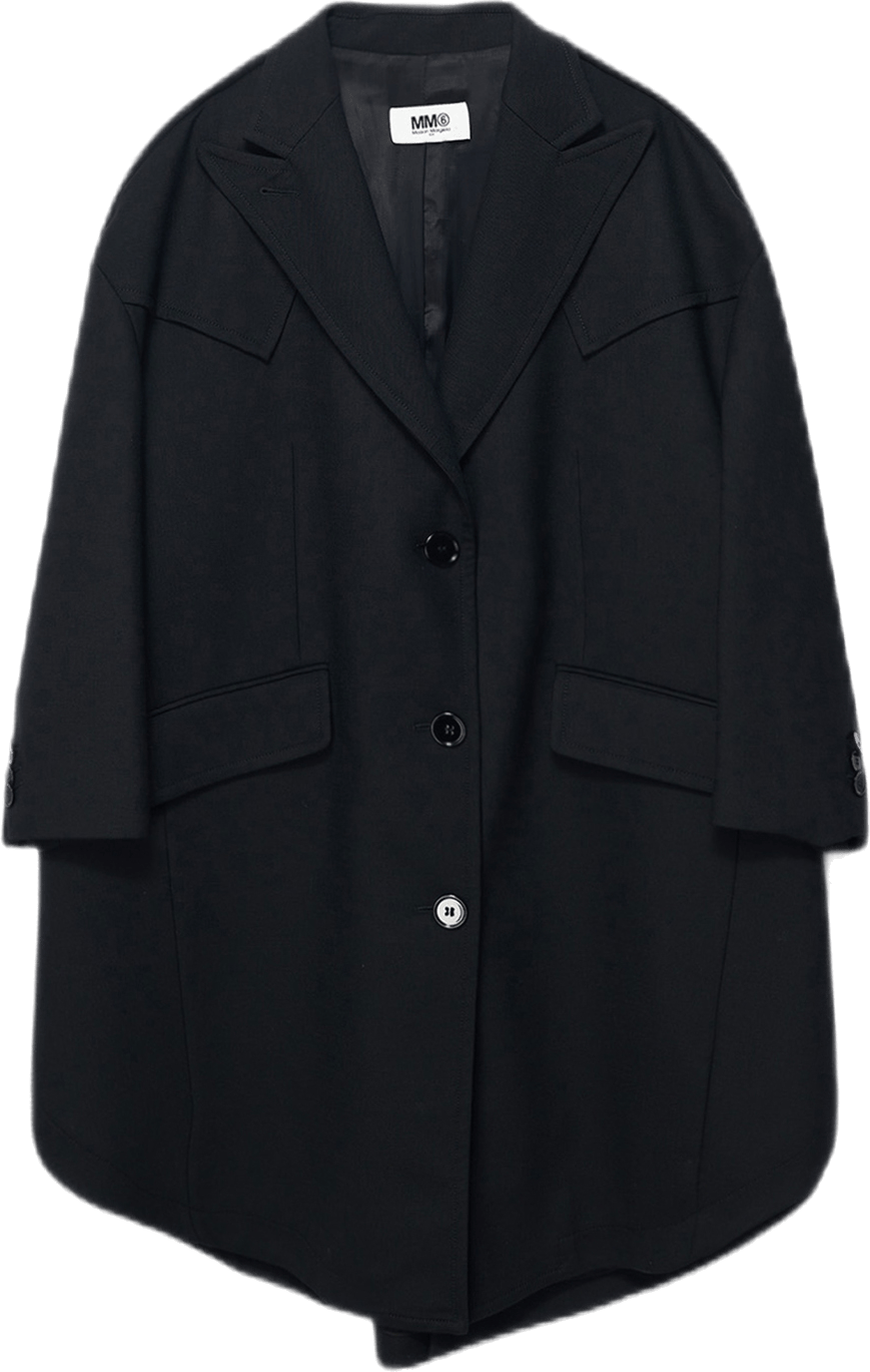 Oversized Round Coat Black