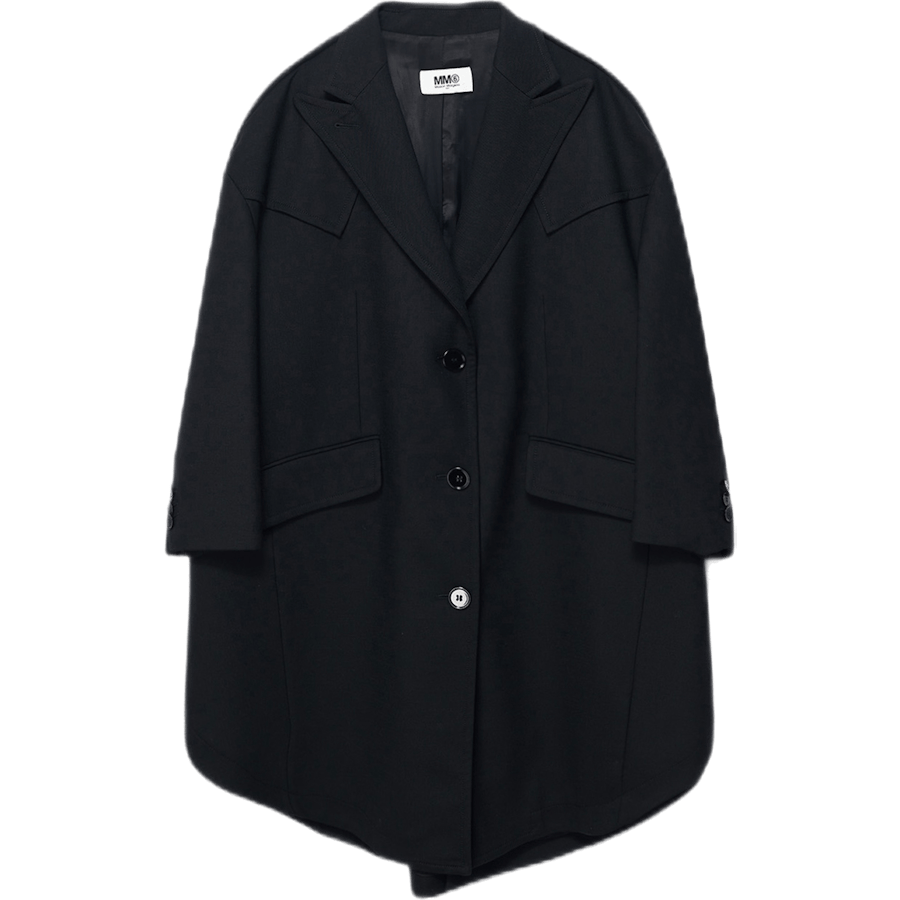 Oversized Round Coat Black