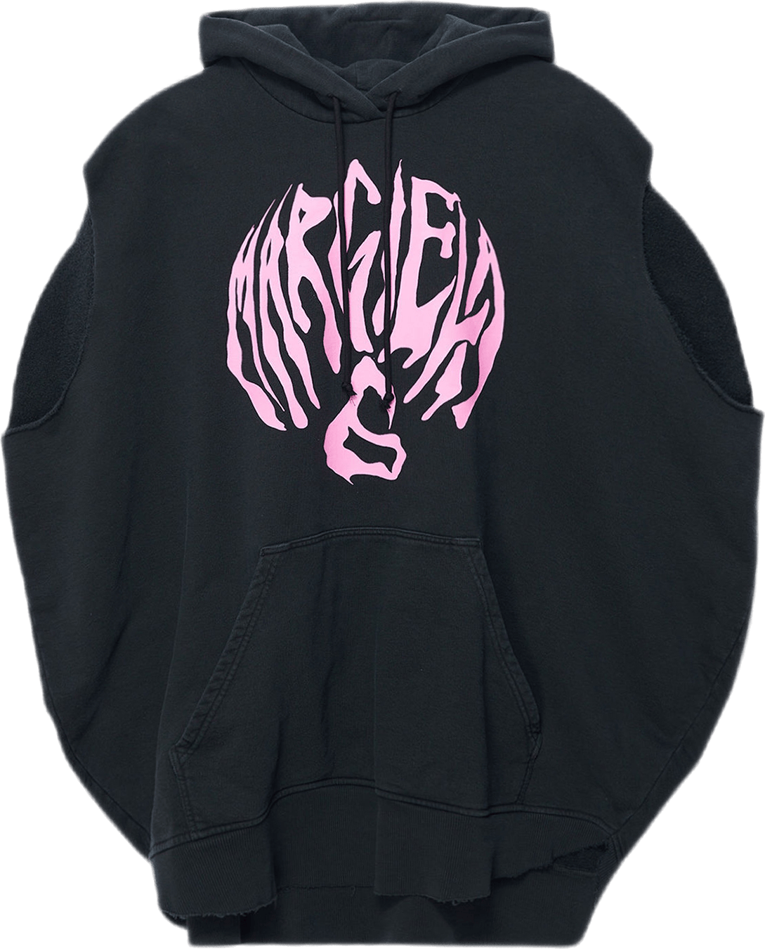 Oversized Sleeveless Hoodie Black - Bild 3