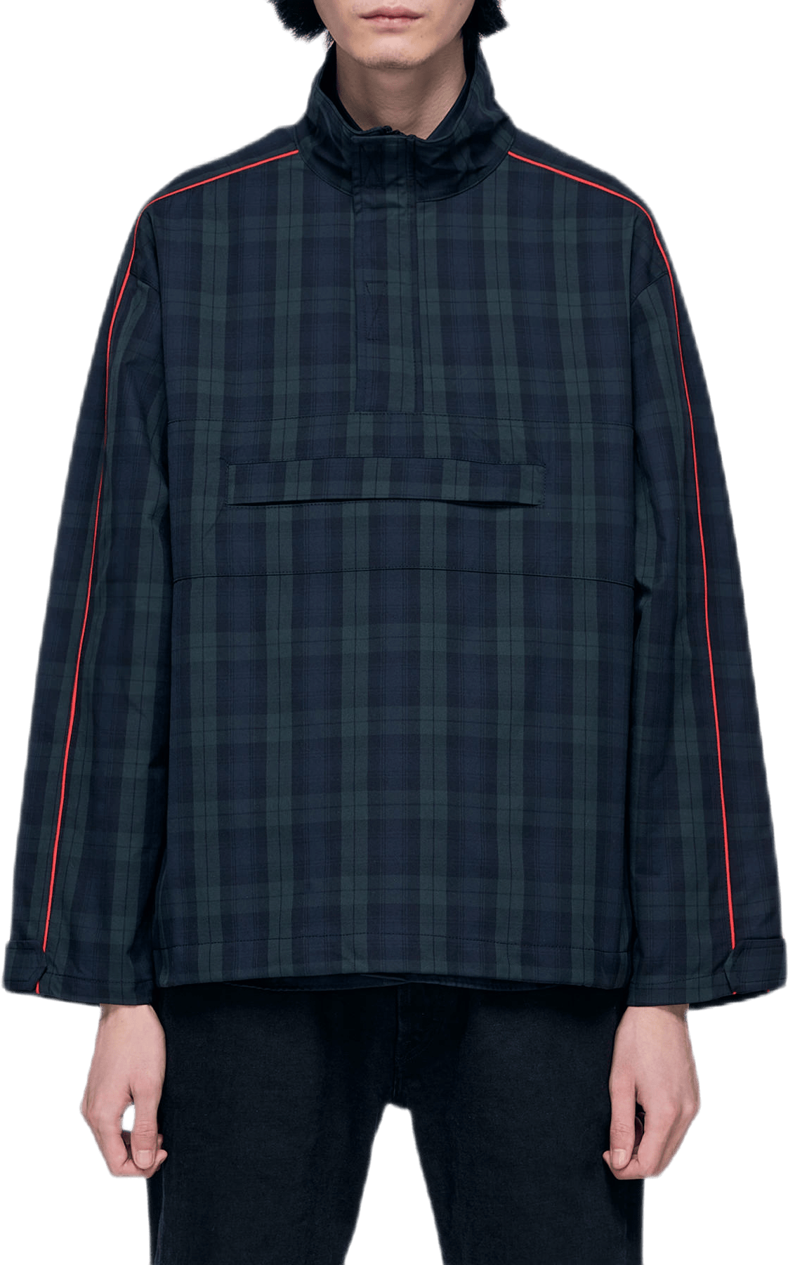 Pop Over Jacket Tartan Black