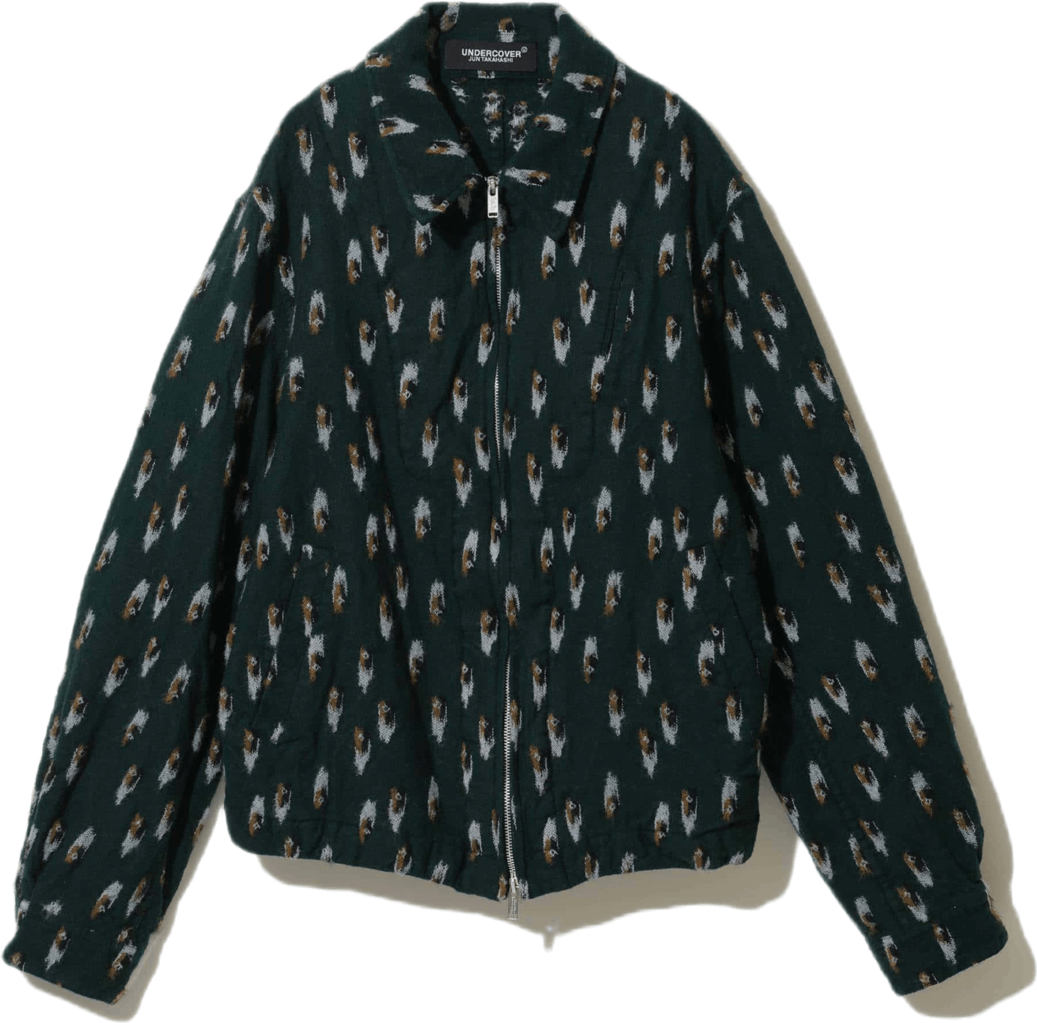 Jacquard Wool Blouson Green, Male, Kleding, jassen, Zwart, L