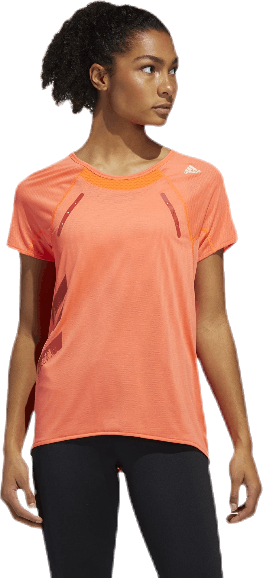 Heat Rdy Tee Red, Female, Apparels, T-shirt, Running, Orange, XXS