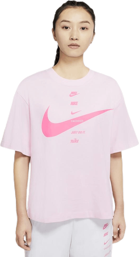 Nsw Swsh Top Ss Pink, Female, Apparels, T-shirt, Pink, XL