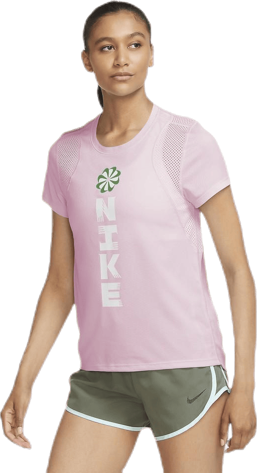 Icon Clash SS Top GX Pink/White, Female, Kläder, T-shirt, Löpning, Rosa, S