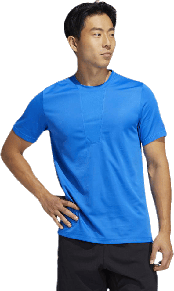 Heat Ready Tee Blue, Male, Odevy, Tričko, Posilovať, Modrá, L