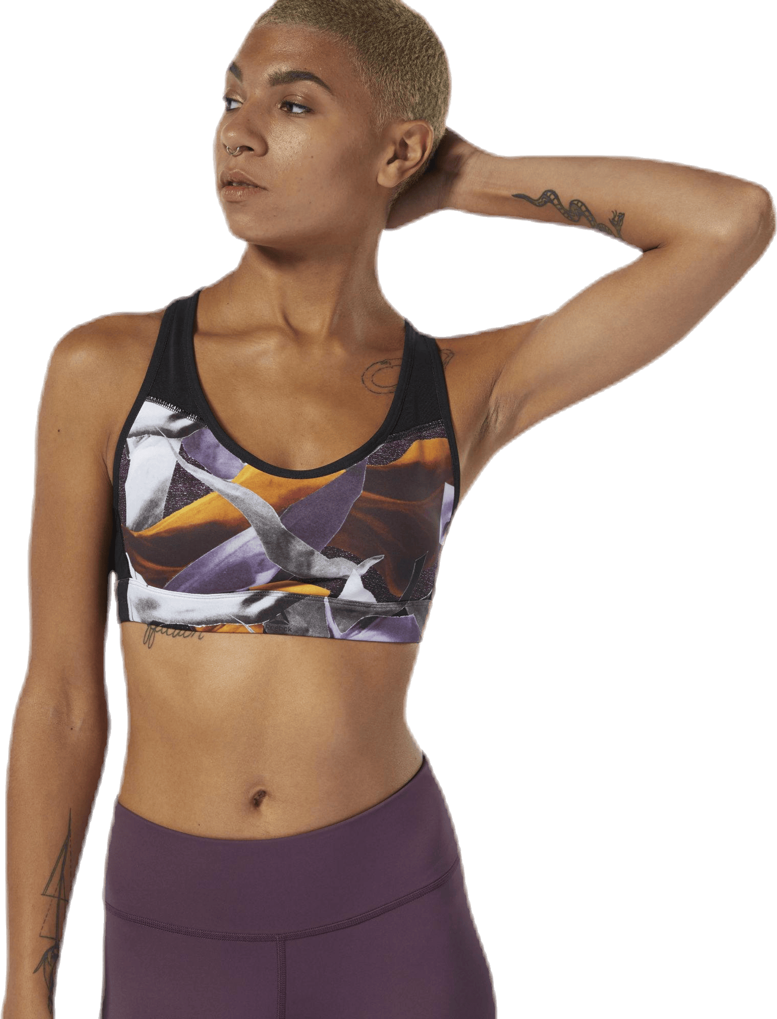 D Hero Racer Bra Padded Patterned, Female, Apparels, Sports Bras, Running, Patterned, XS