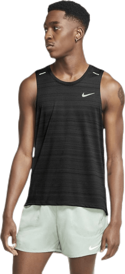 Dri-FIT Miler Tank Black/Silver, Male, Apparels, Tops, Running, Black, XXL