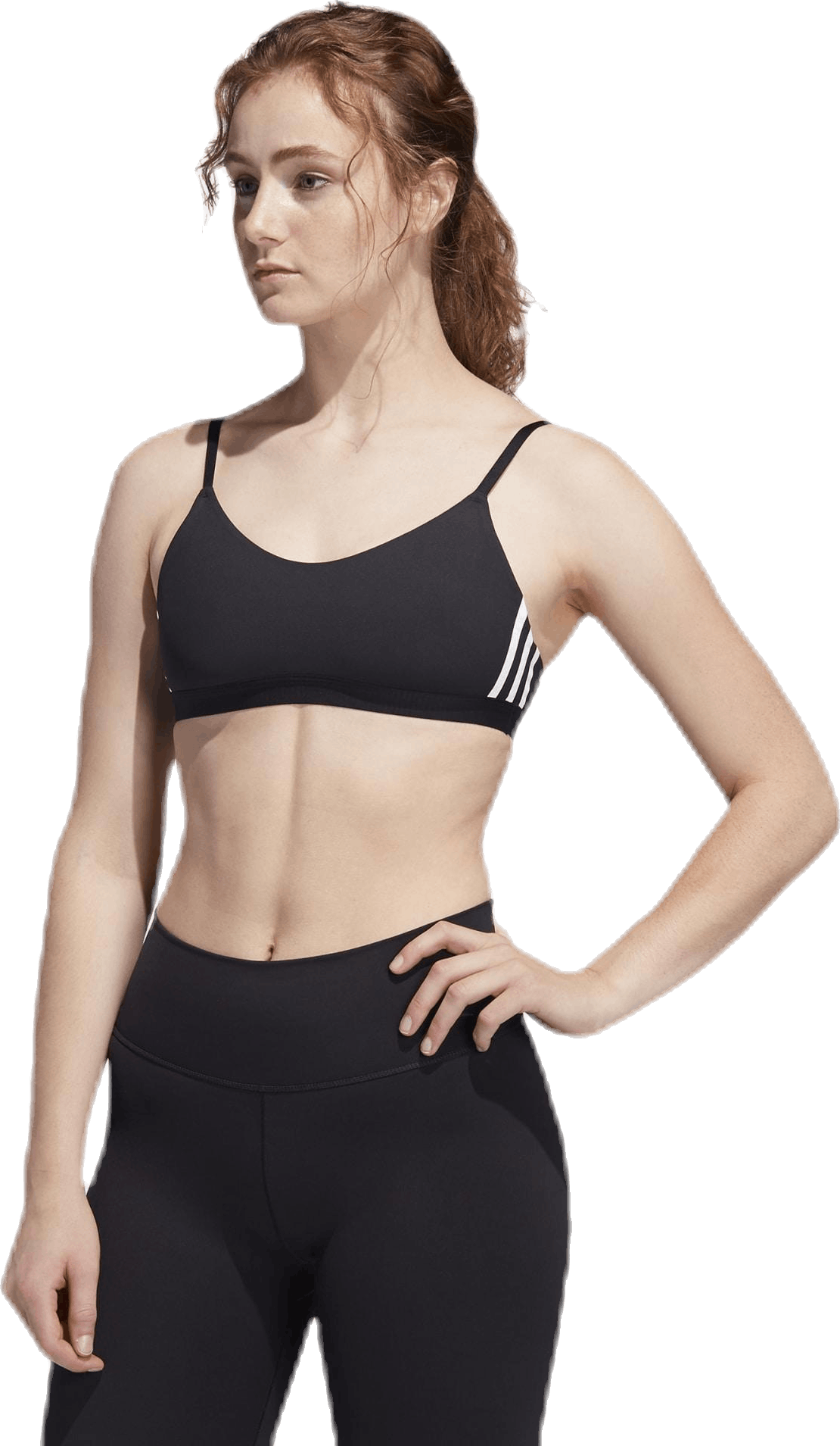 All Me 3 Stripe Bra Black / White, Female, Apparels, Sports Bras, Workout, Black, XL