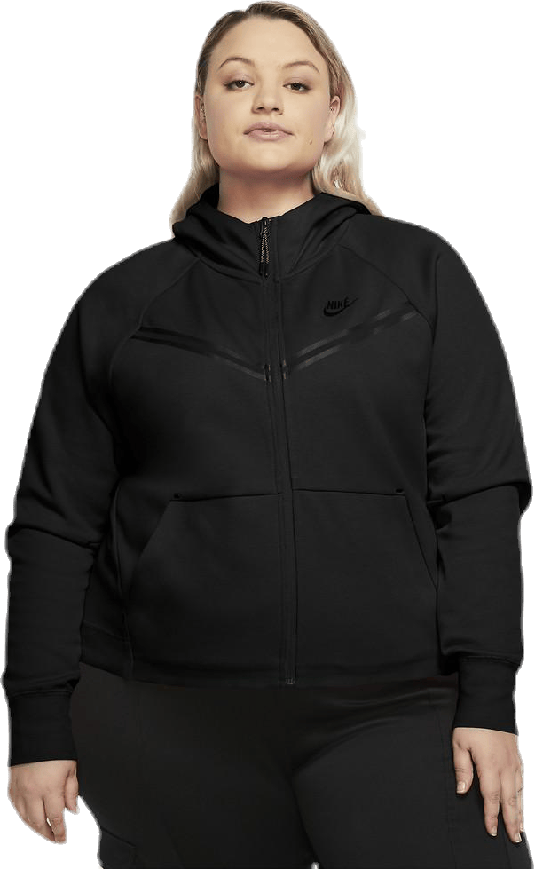 Nsw tch flc wr hoody fz plus Black, Female, Apparels, Shirts, Black, XXXL