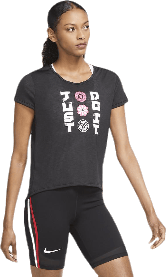 Icon Clash SS Top White/Black, Female, Apparels, T-shirt, Running, Black, L