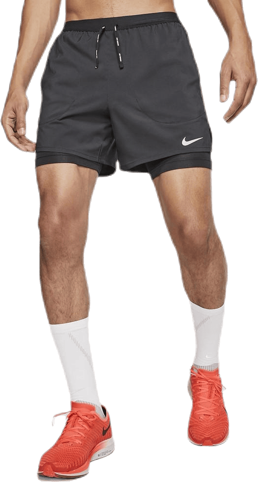 Flex Stride 2in1 Short 5in Black, Male, Apparels, Shorts, Running, Black, XXL