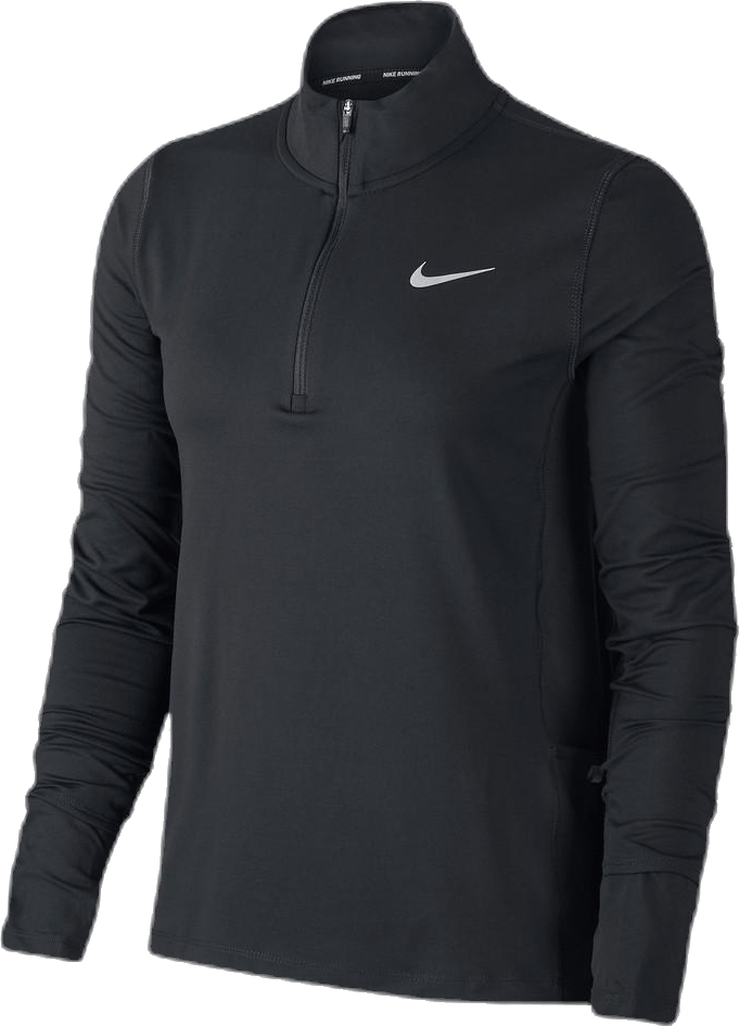 Element Women's 1/2-Zip Running Top BLACK/REFLECTIVE SILV, Female, Aparelhos, Camisas, Corrida, Preto, M