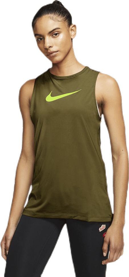 Essential Swoosh Tank Green/Yellow, Female, Kläder, Tops, Grön, L