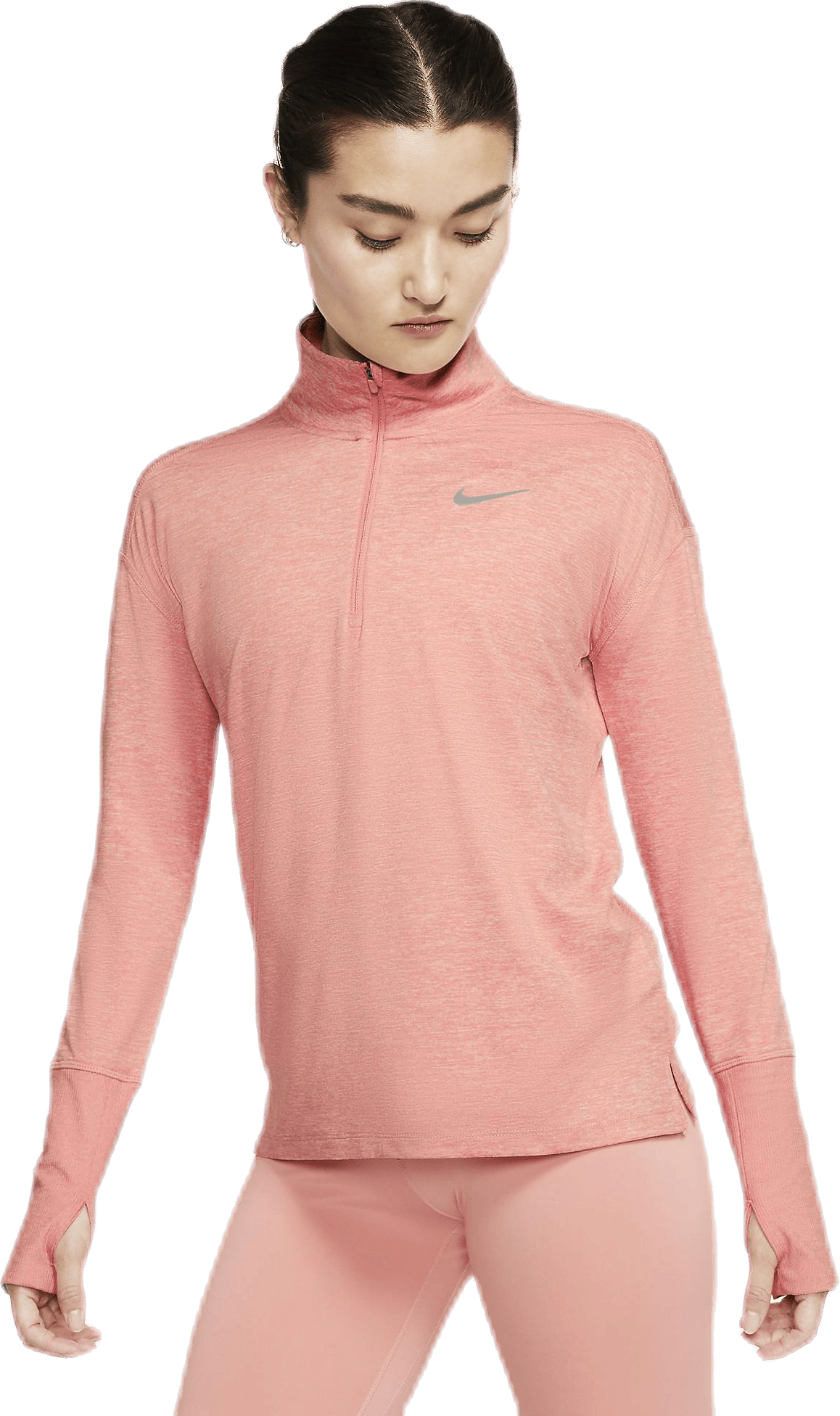 pink half zip nike
