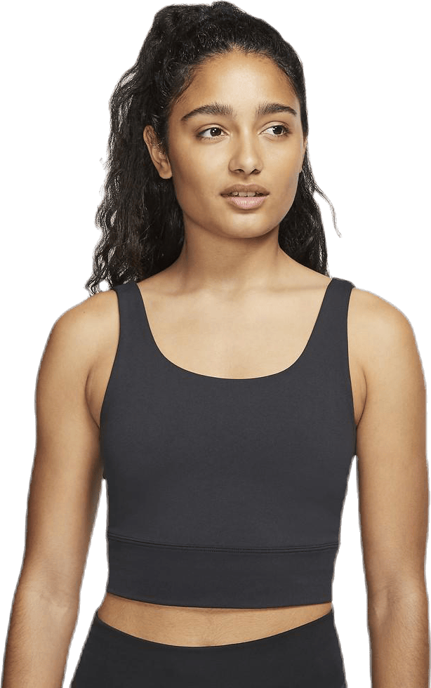 Nike Yoga Luxe Crop Top Black/Grey, Female, Kläder, Tops, Yoga, Svart, XS