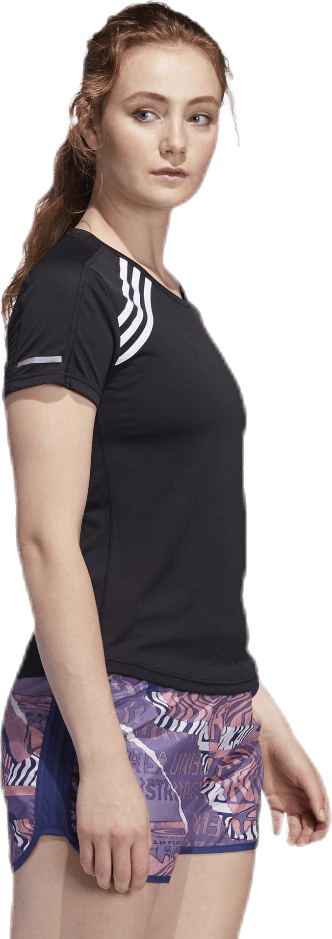 Adidas Run 3 Stripes Tee Women Black
