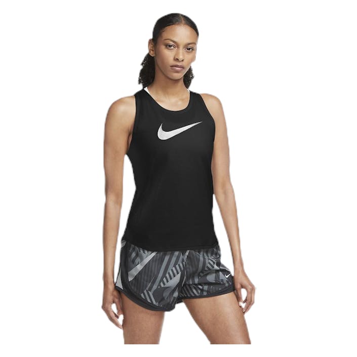 Swoosh Run Tank White/Black, Female, Apparels, Tops, Running, Black, M