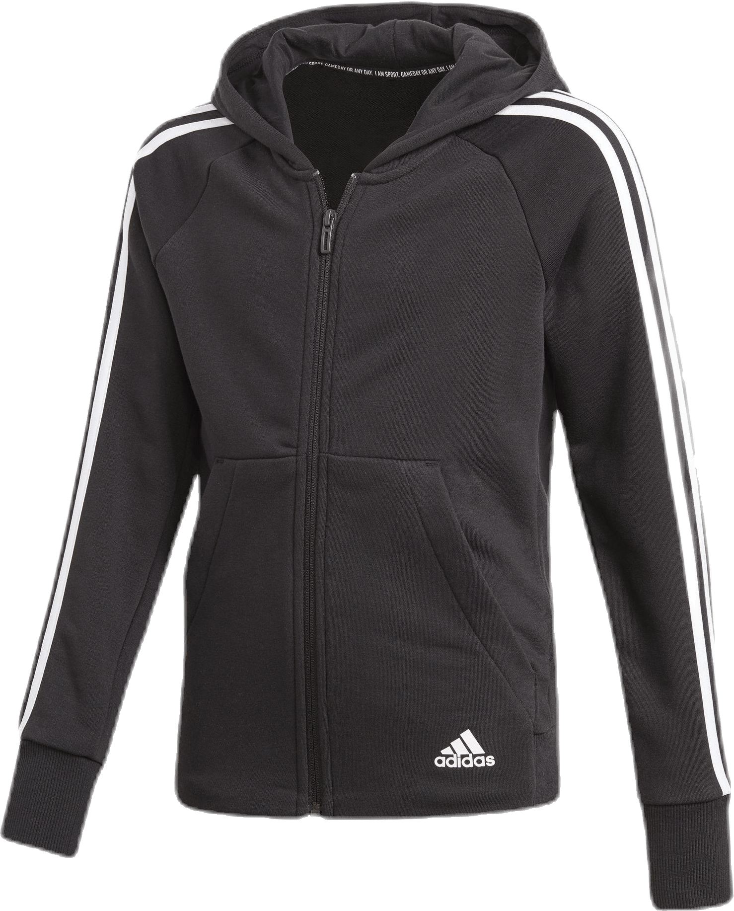 Must Haves 3S Full Zip Hoodie Black / White, Unisex, Abbigliamento, Camicie, Allenamento, Nero, 140