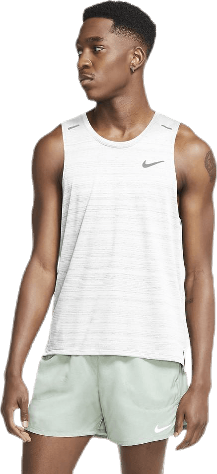 Dri-FIT Miler Tank White/Silver, Male, Apparels, Tops, Running, White, S