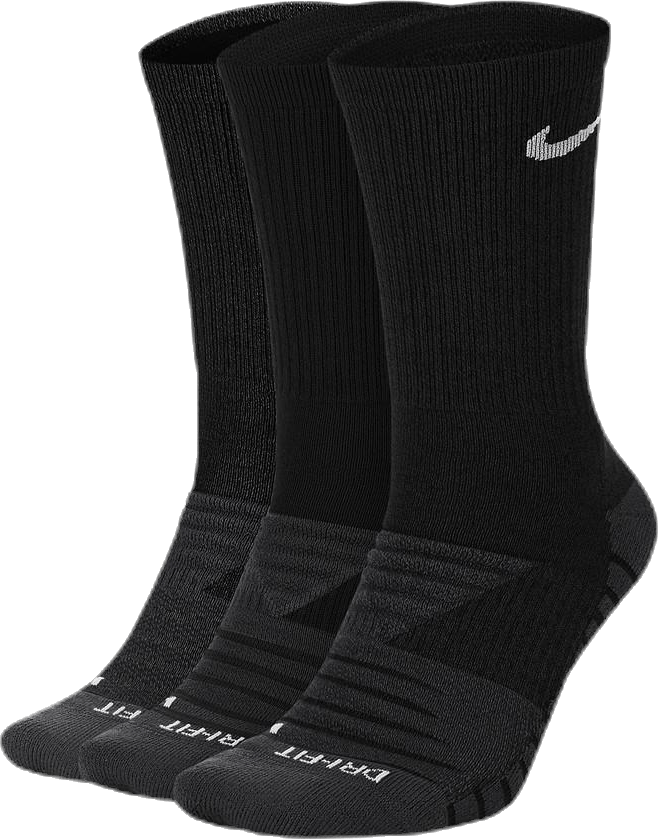 Everyday Max Cushioned Training Crew Socks (3 Pairs) BLACK/ANTHRACITE/WHITE, Unisex, Apparels, Socks, Black, 46-50