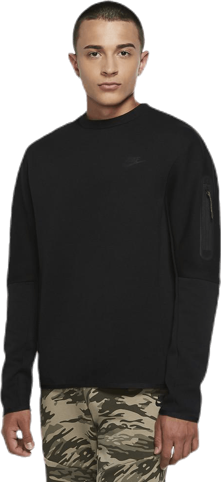 Sportswear Tech Fleece Men's Crew Sweatshirt BLACK/BLACK, Male, Klær, Skjorter, Svart, S