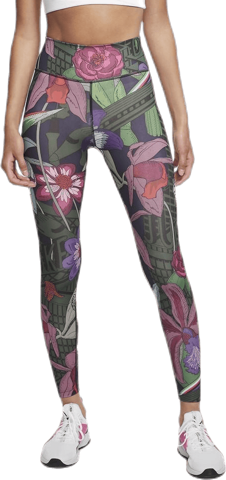 Icon Clash One Tight Prt Black/Grey, Female, Apparels, Leggings, Workout, Multi color, XL