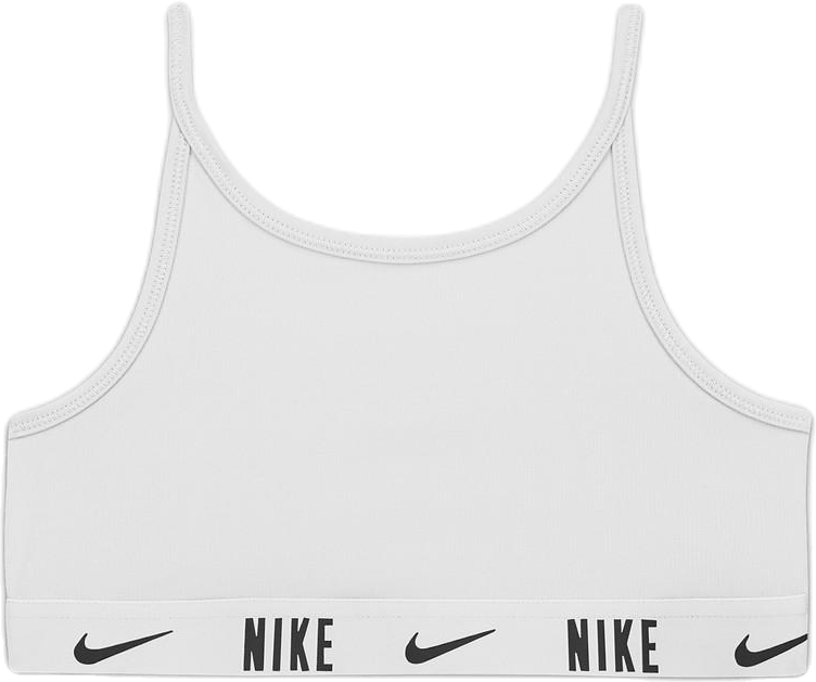 Trophy Big Kids' (Girls') Sports Bra WHITE/WHITE/BLACK, Unisex, Apparels, Tops, Workout, Silver, XL