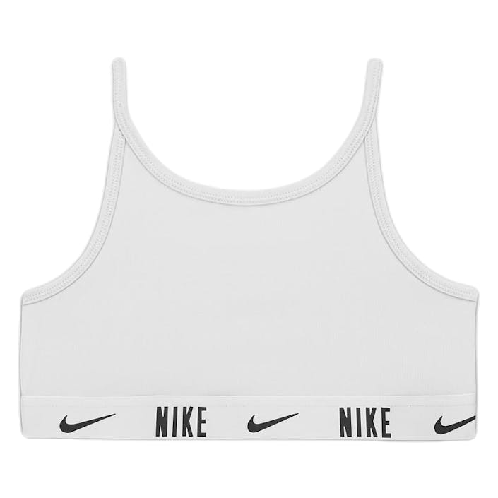 Trophy Big Kids' (Girls') Sports Bra WHITE/WHITE/BLACK, Unisex, Vêtements, Tops, Entraînement, Argenté, XL