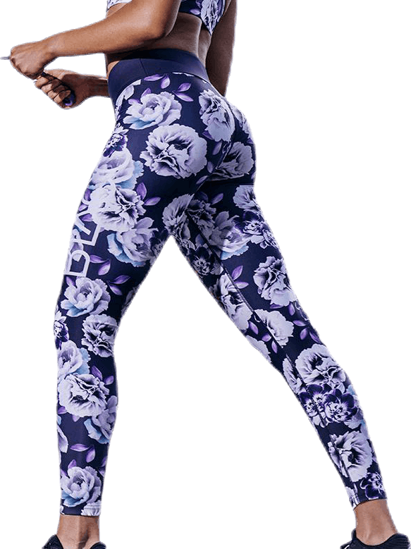 Bluebell ll Purple/Patterned/White, Female, Apparels, Leggings, Workout, Purple/Patterned/White, M