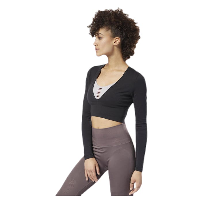Nature X -  L/S Top Black, Female, Vêtements, Chemises, Yoga, Noir, S