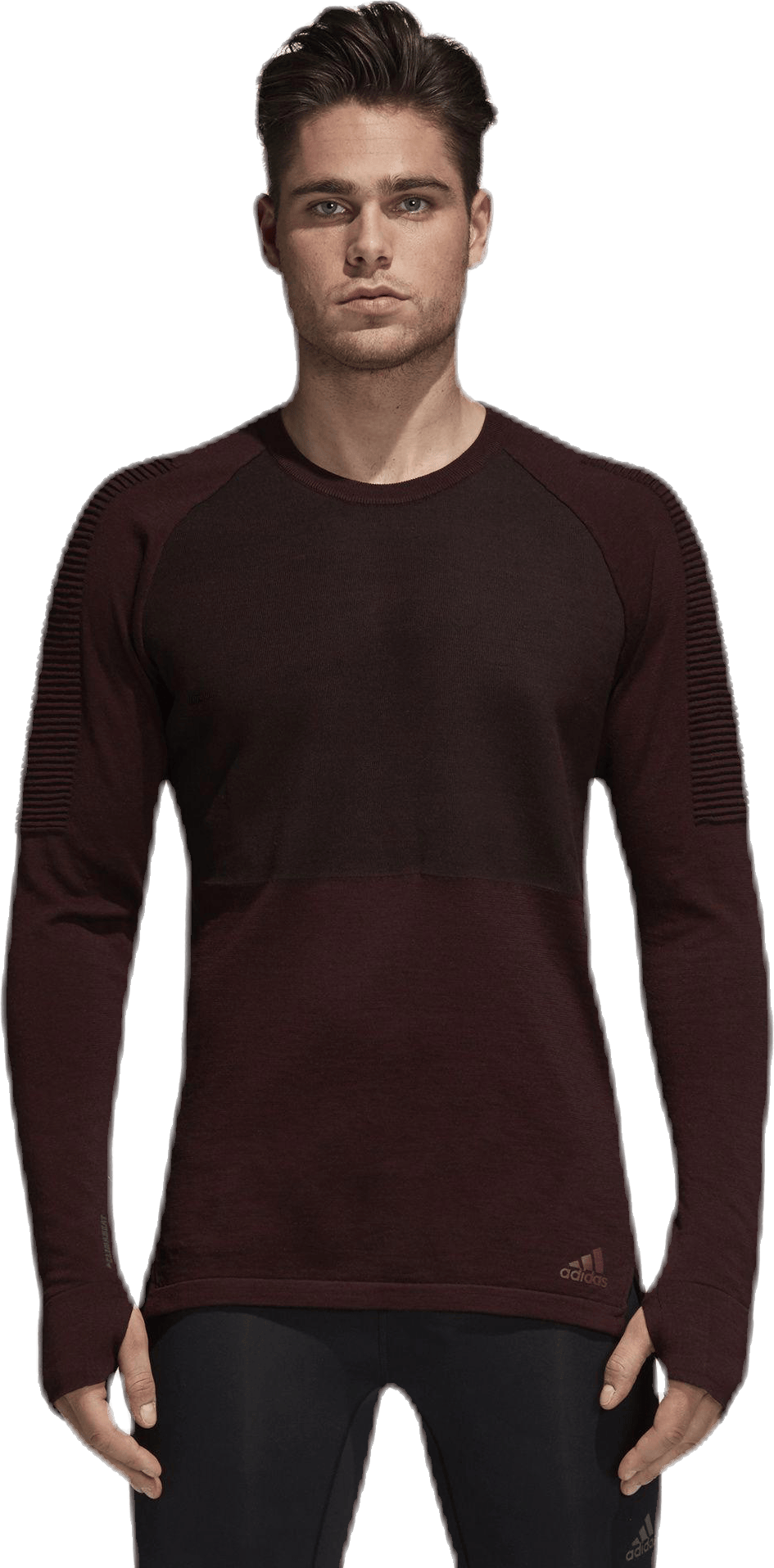 Ultra Crew M Black/Red, Male, Apparels, Shirts, Running, Brown, XL