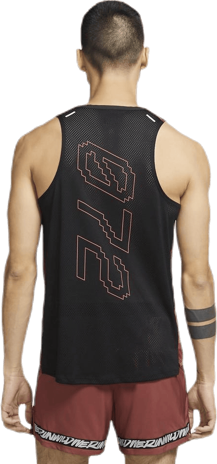 Dri-FIT Rise 365 Wild Run Tank Black/Red, Male, Kläder, Tops, Löpning, Beige, XL