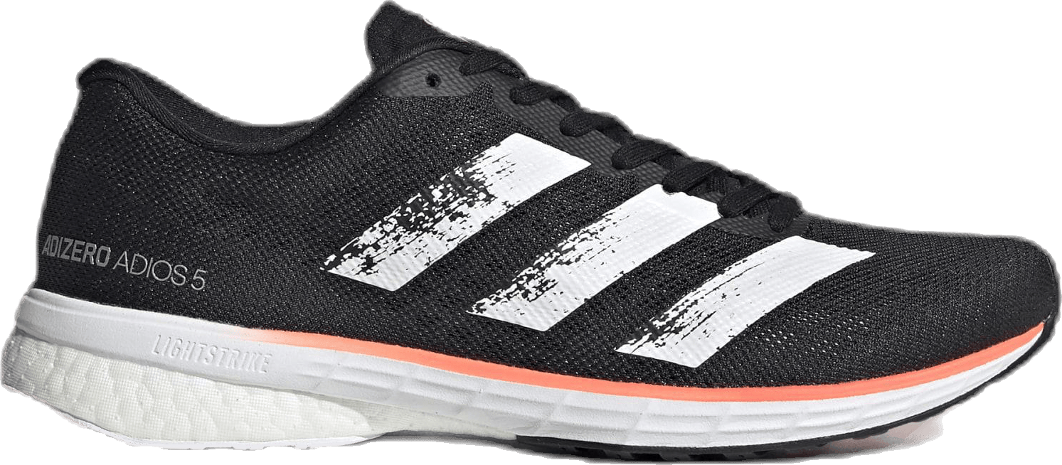 Adizero Adios 5 Shoes Core Black / Cloud White / Signal Coral, Female, Sapatos, Tênis de corrida, sapatos esportivos, Corrida, Preto, EU 45 1/3