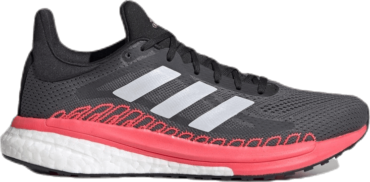 SolarGlide 3 ST Shoes Grey Five / Crystal White / Signal Pink / Coral, Female, Shoes, Running shoes, sport shoes, Running, Black/Red, UK 4