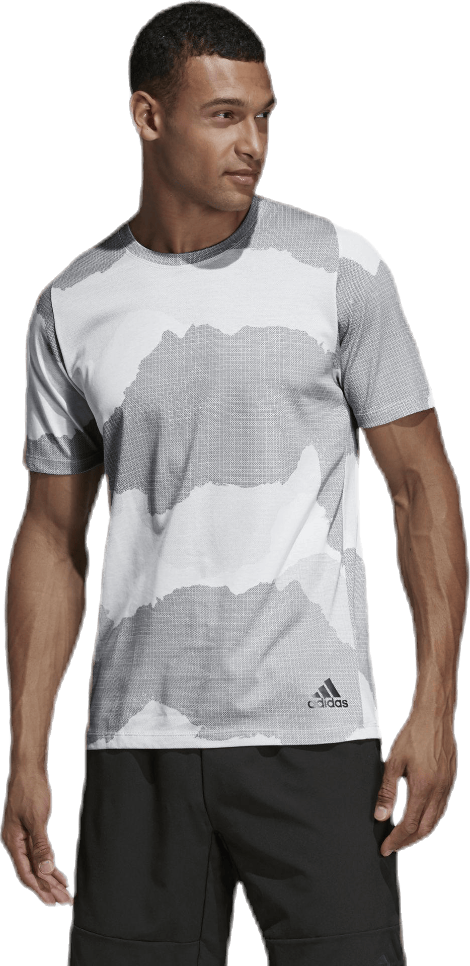 FL_Tech GF Camo Patterned, Male, Ropa, Camiseta de manga corta, Fitness, Gris, S