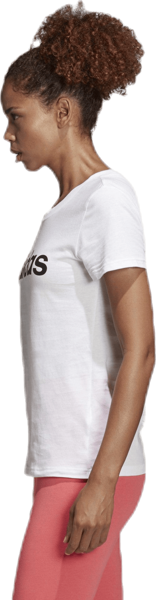 Essentials Linear Slim Tee White / Black, Female, Apparels, T-shirt, White, L