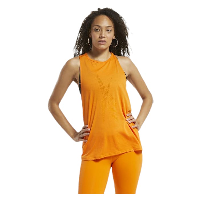 TS Burnout Tank Orange, Female, Apparels, Tops, Workout, Yellow, L