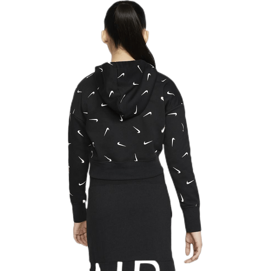 Swooshfetti Crop Hoodie Jr White/Black - Bild 2