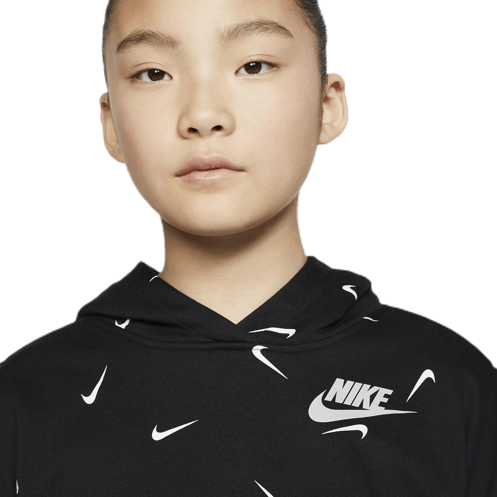 Swooshfetti Crop Hoodie Jr White/Black - Bild 3
