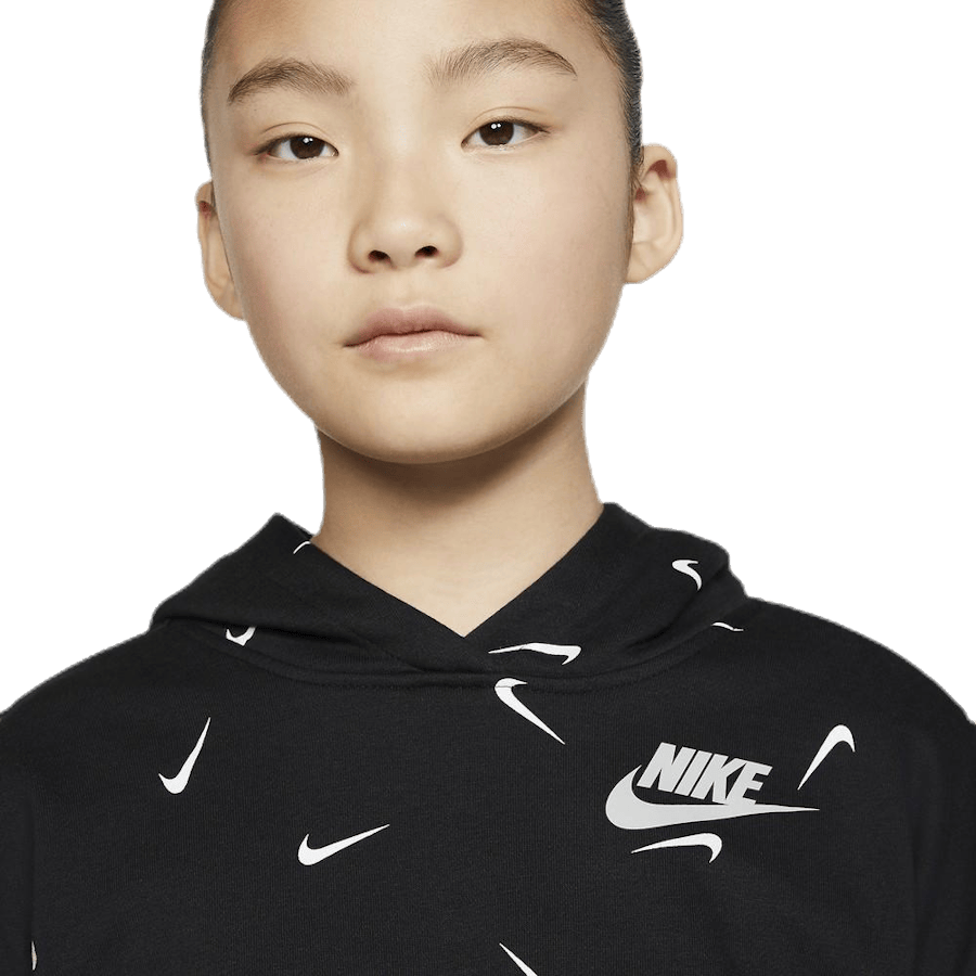 Swooshfetti Crop Hoodie Jr White/Black - Bild 3