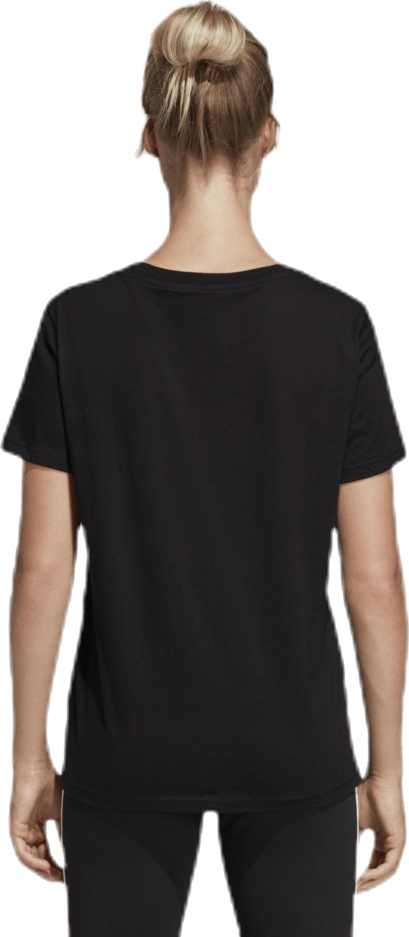 Essentials Linear Slim Tee Black / White, Female, Apparels, T-shirt, Black, S