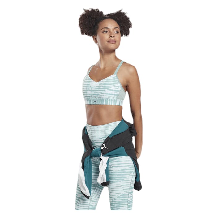 Hero Strappy P Bra White/Green, Female, Abbigliamento, Reggiseno sportivo, In esecuzione, Bianca/Verde, XS