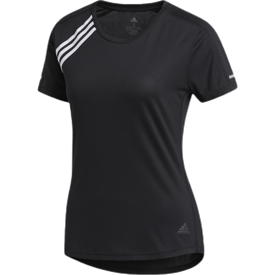 Adidas Run 3 Stripes Tee Women Black - Bild 4