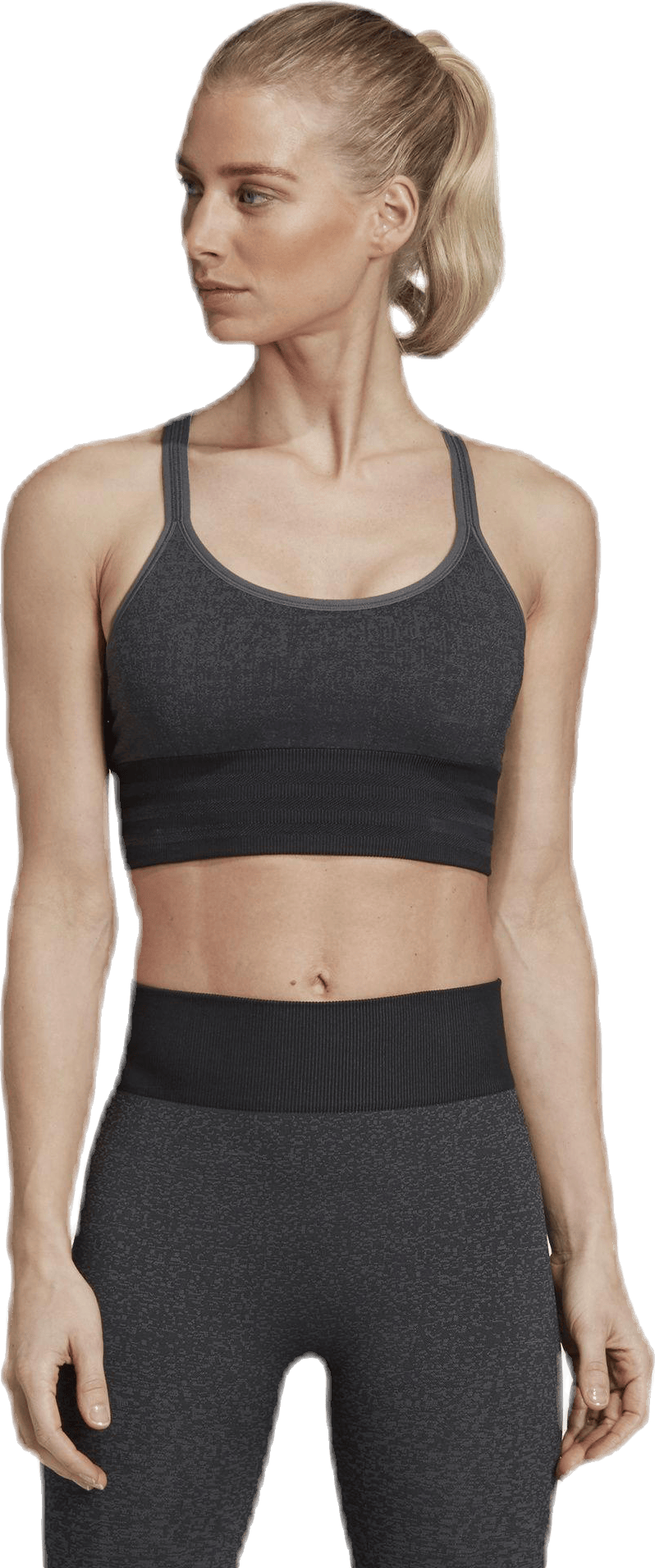 All Me Primeknit Flow Grey, Female, Kleding, Sport bh, Training, Grijs, XL