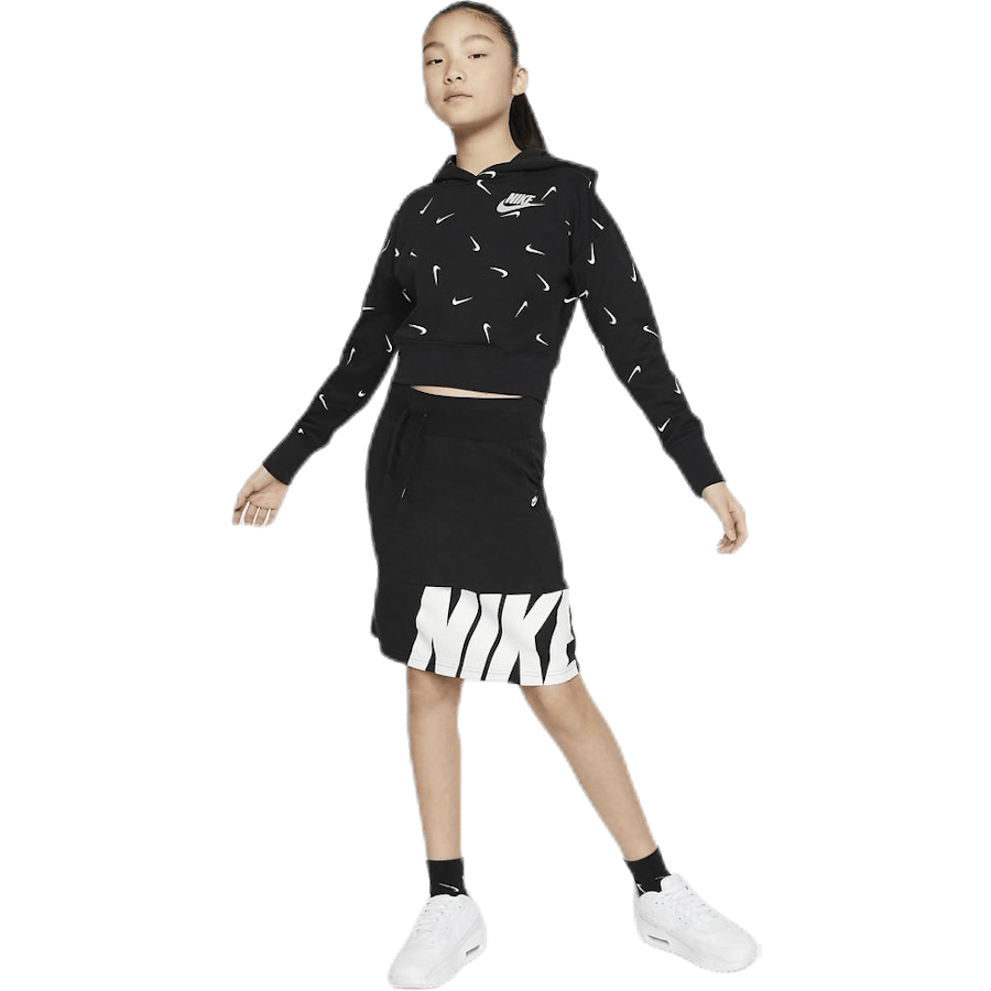 Swooshfetti Crop Hoodie Jr White/Black - Bild 5