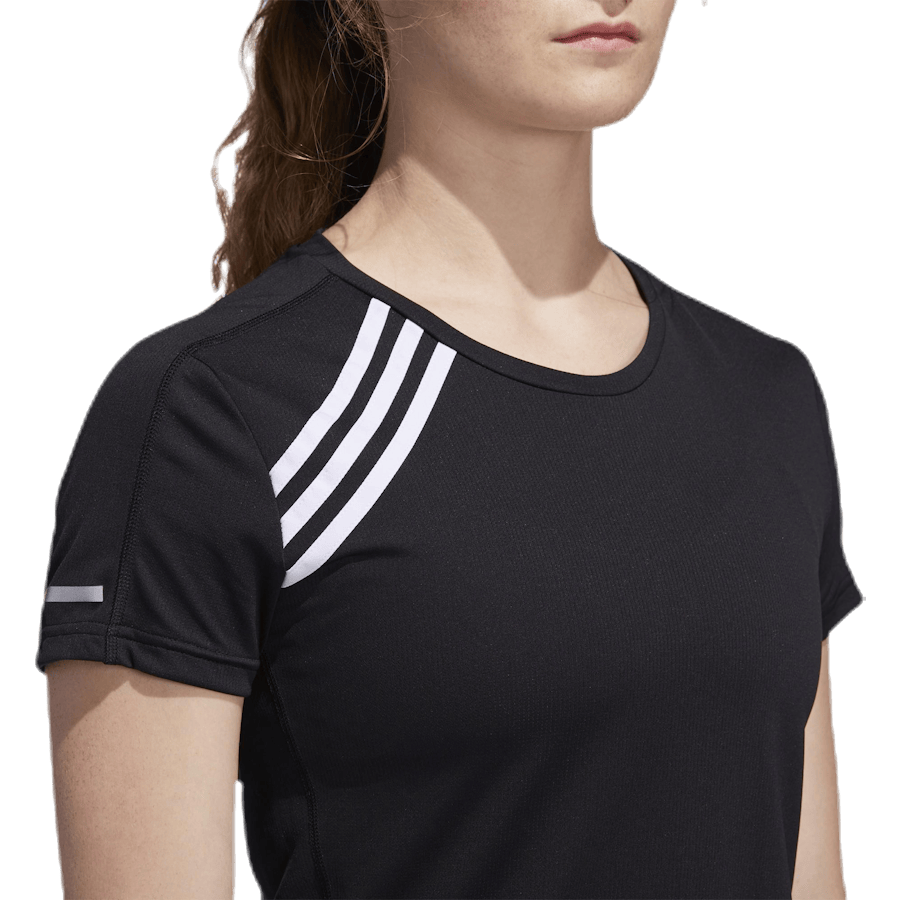 Adidas Run 3 Stripes Tee Women Black - Bild 7