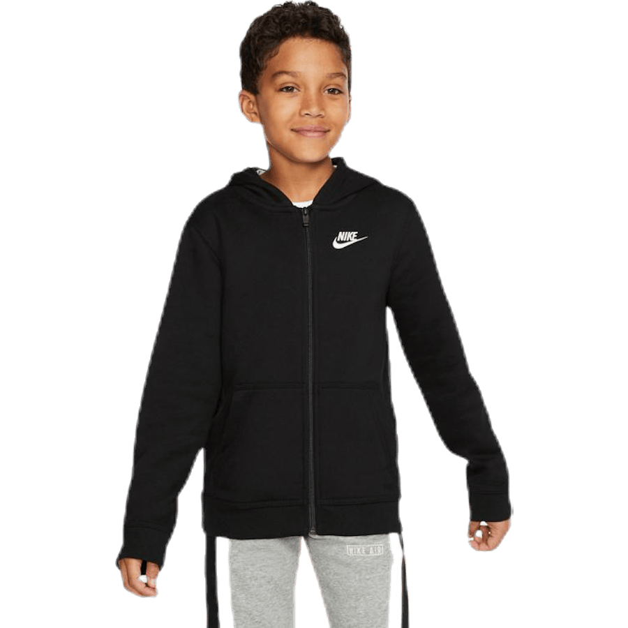 Sportswear Club Big Kids’ Full-Zip Hoodie BLACK/BLACK/WHITE