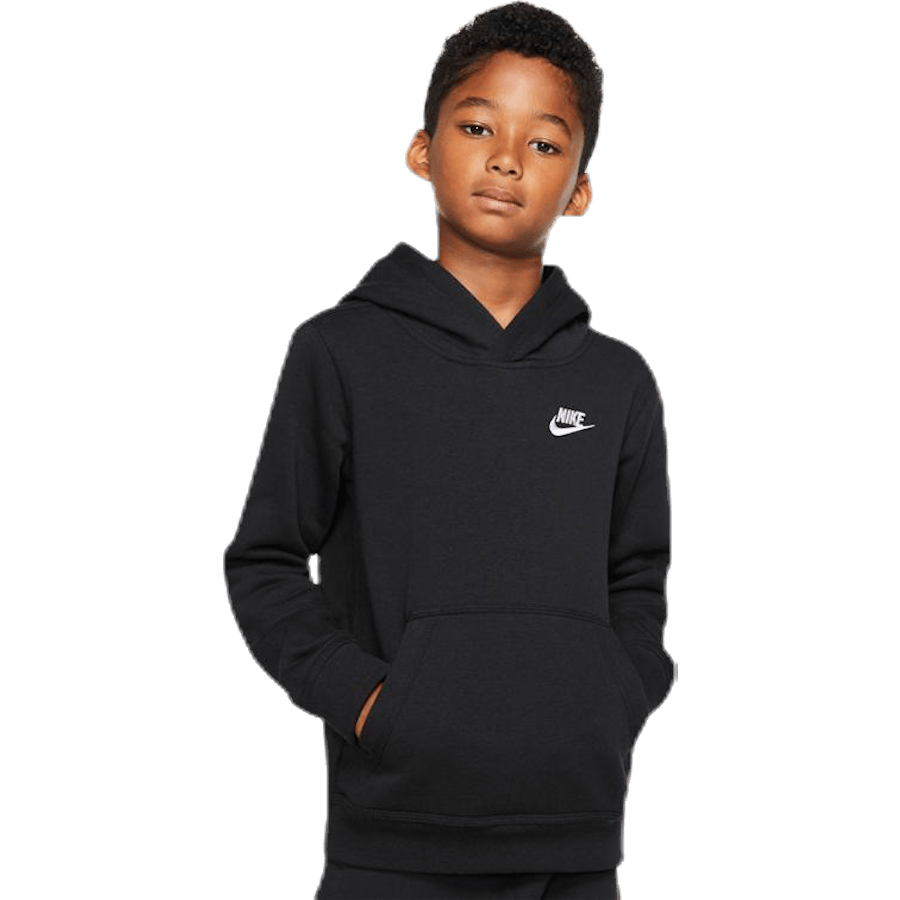 Sportswear Club Big Kids’ Pullover Hoodie BLACK/WHITE